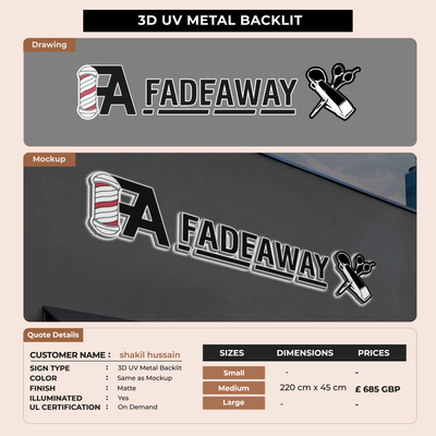 Business signage for shakil hussain