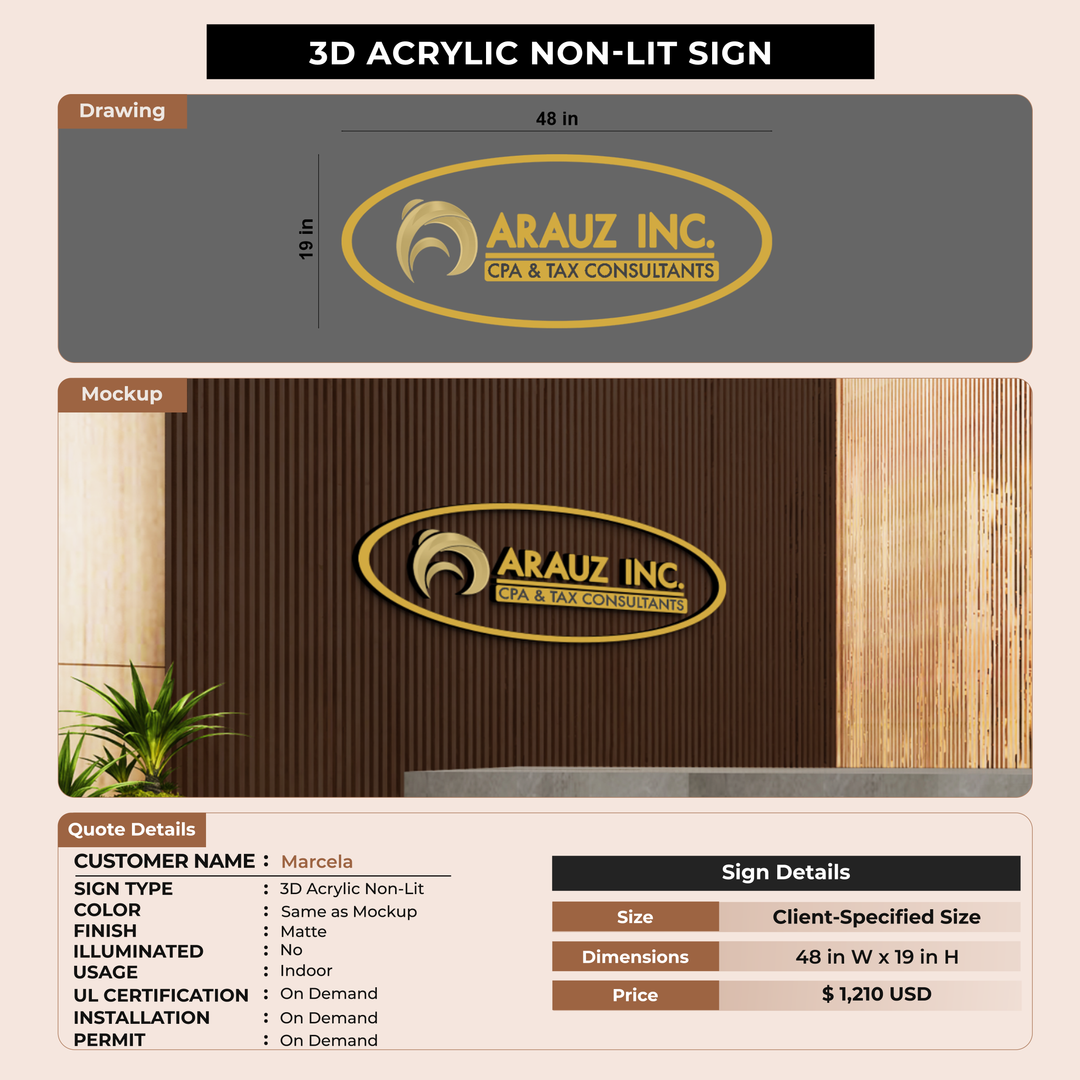 Business Signage for Marcela