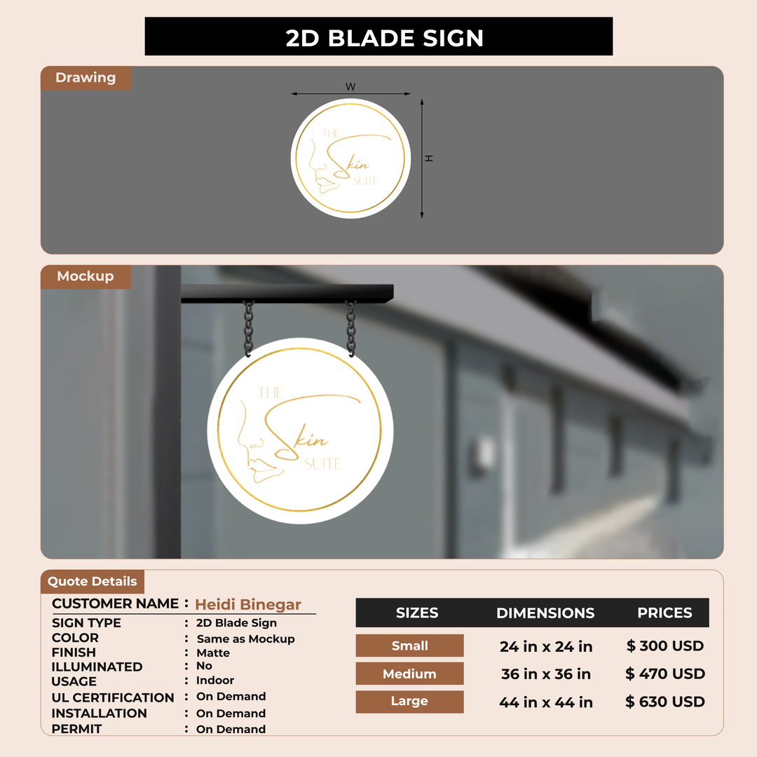 Business signage for Heidi Binegar