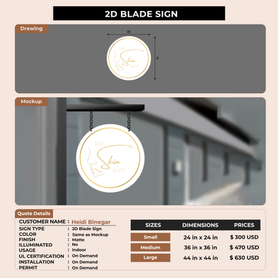 Business signage for Heidi Binegar