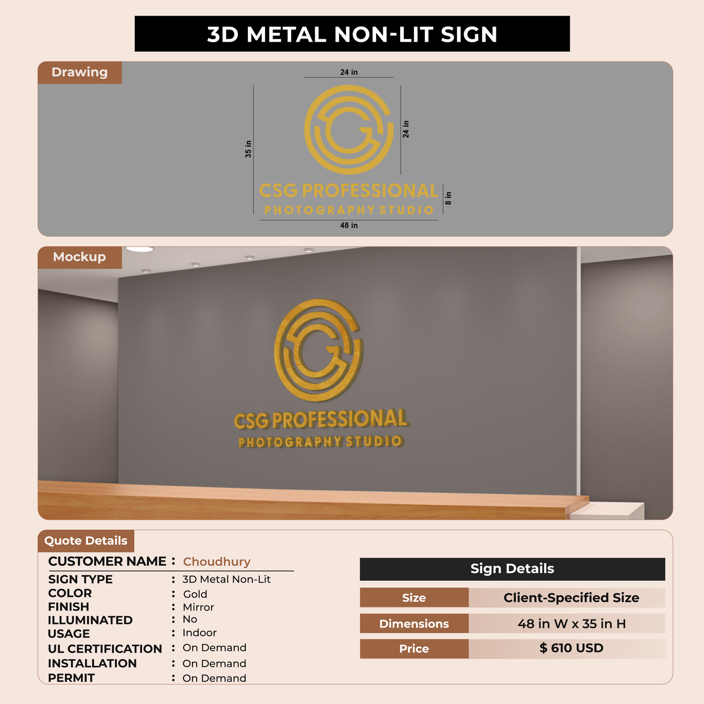 Business signage for Choudhury Gani