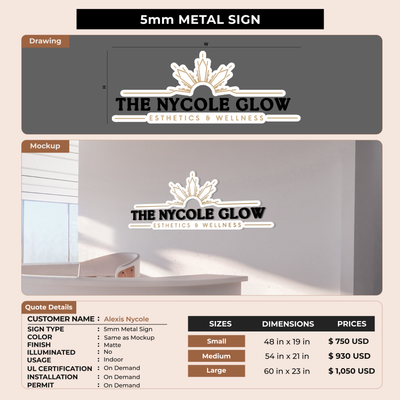 Business signage for Alexis Nycole