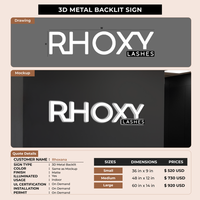 Business signage for Rhoxana
