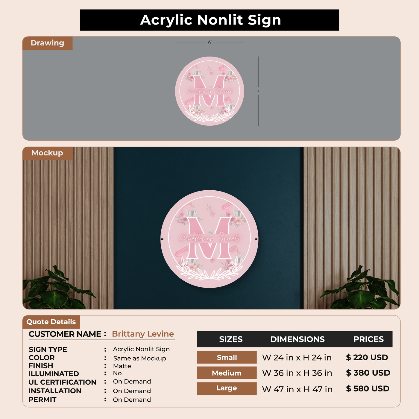 Custom Signs for Brittany Levine
