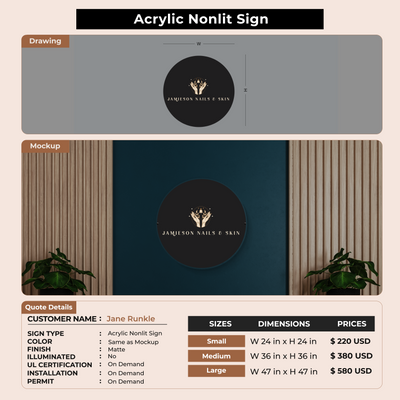 Custom Signs For Jane Runkle