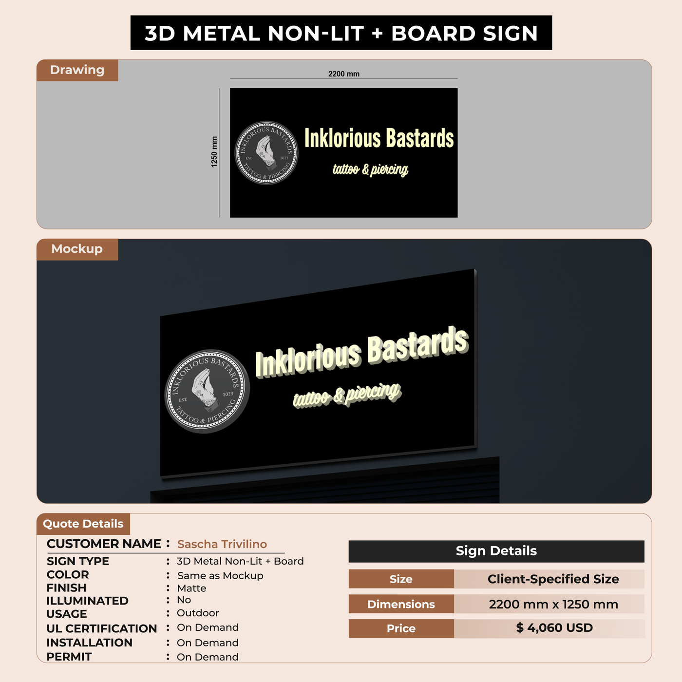 3d signs for Sascha Trivilino