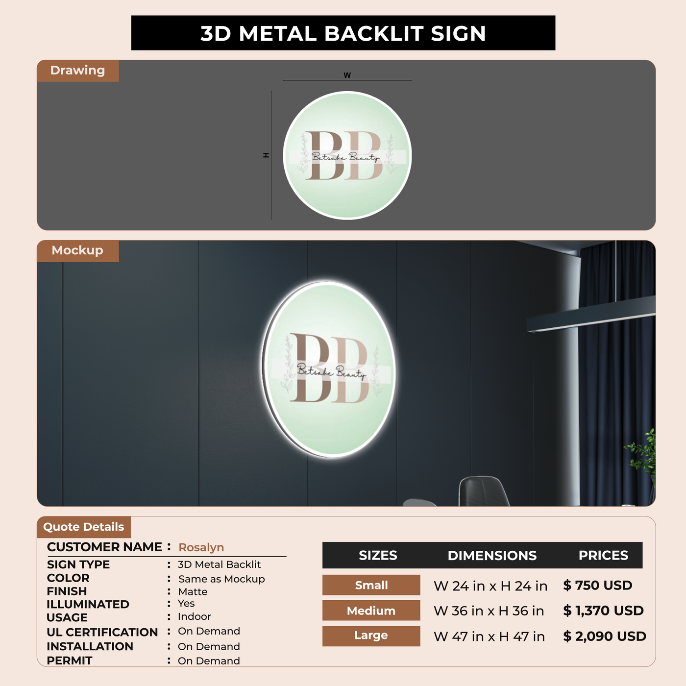 Business signage for Rosalyn