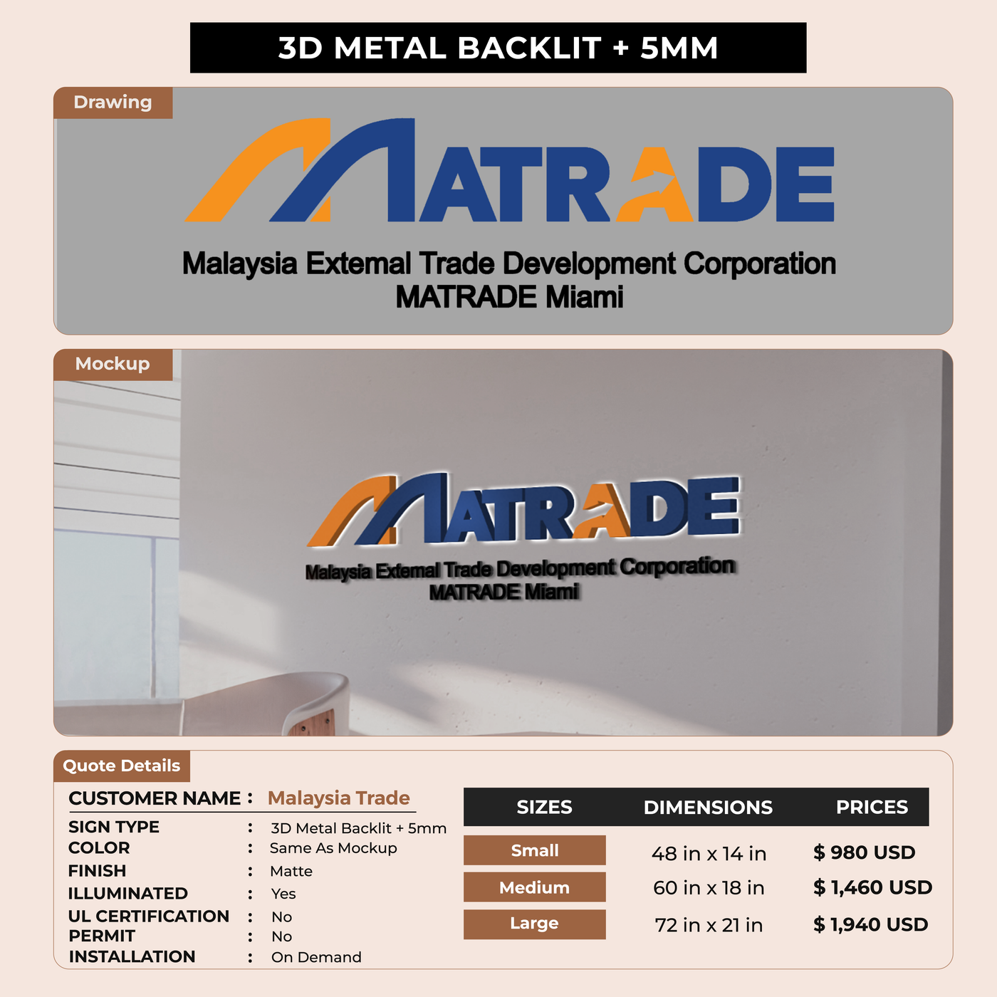 Business signage for Malaysia Trade Center