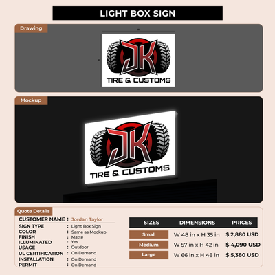Business signage for Jordan Taylor