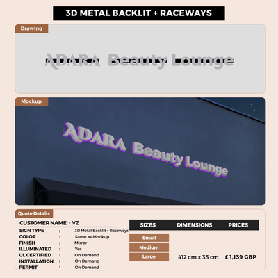 Business signage for VZ