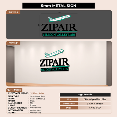 Custom Signs for William Saito