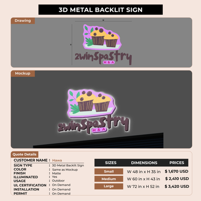 Business signage for Hawa