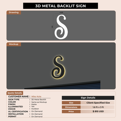Business signage For Niko Kola
