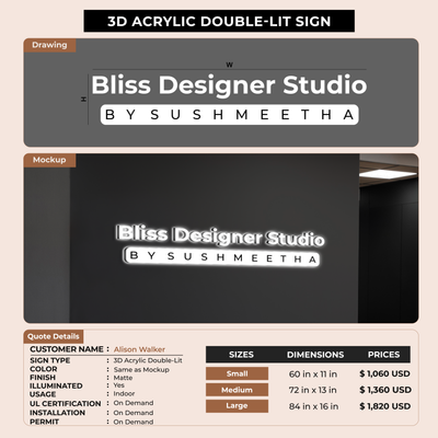Business signage for Alison Walker