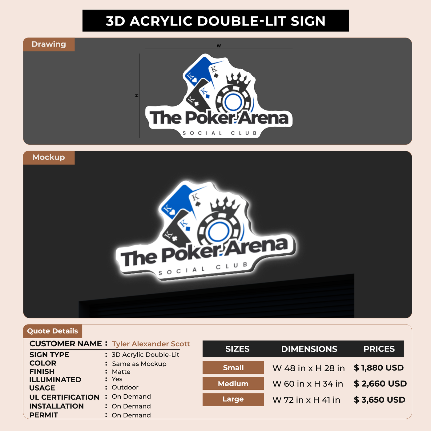 Business Signage for Tyler Alexander Scott