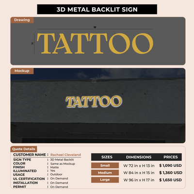 Business signage for Rachael Cleveland