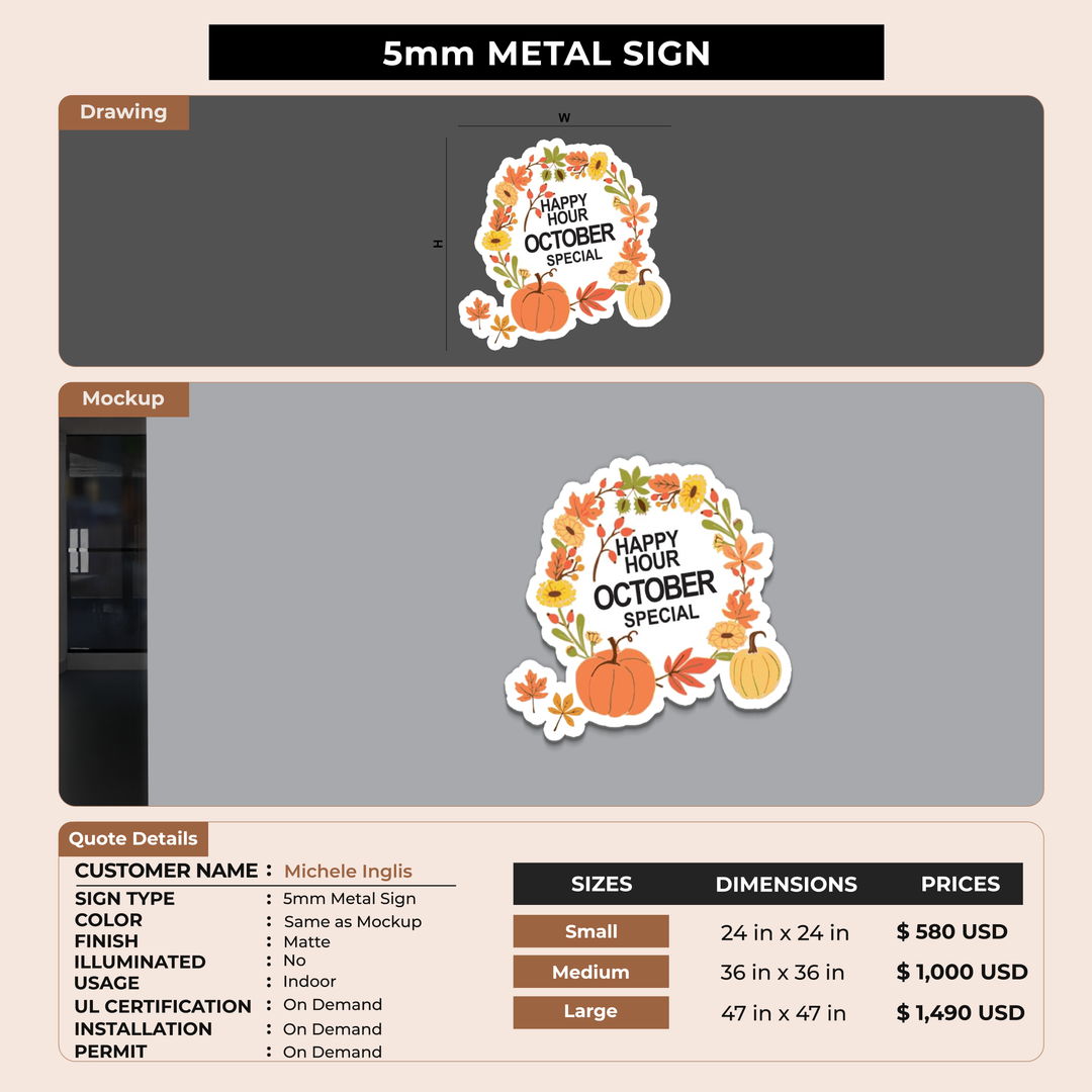 5mm metal sign for Michele Inglis