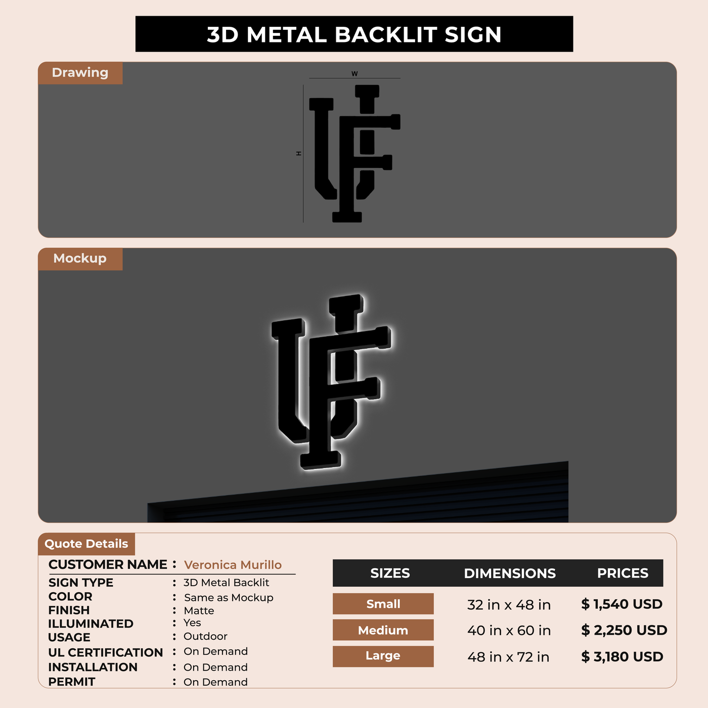 Business signage for Veronica Murillo