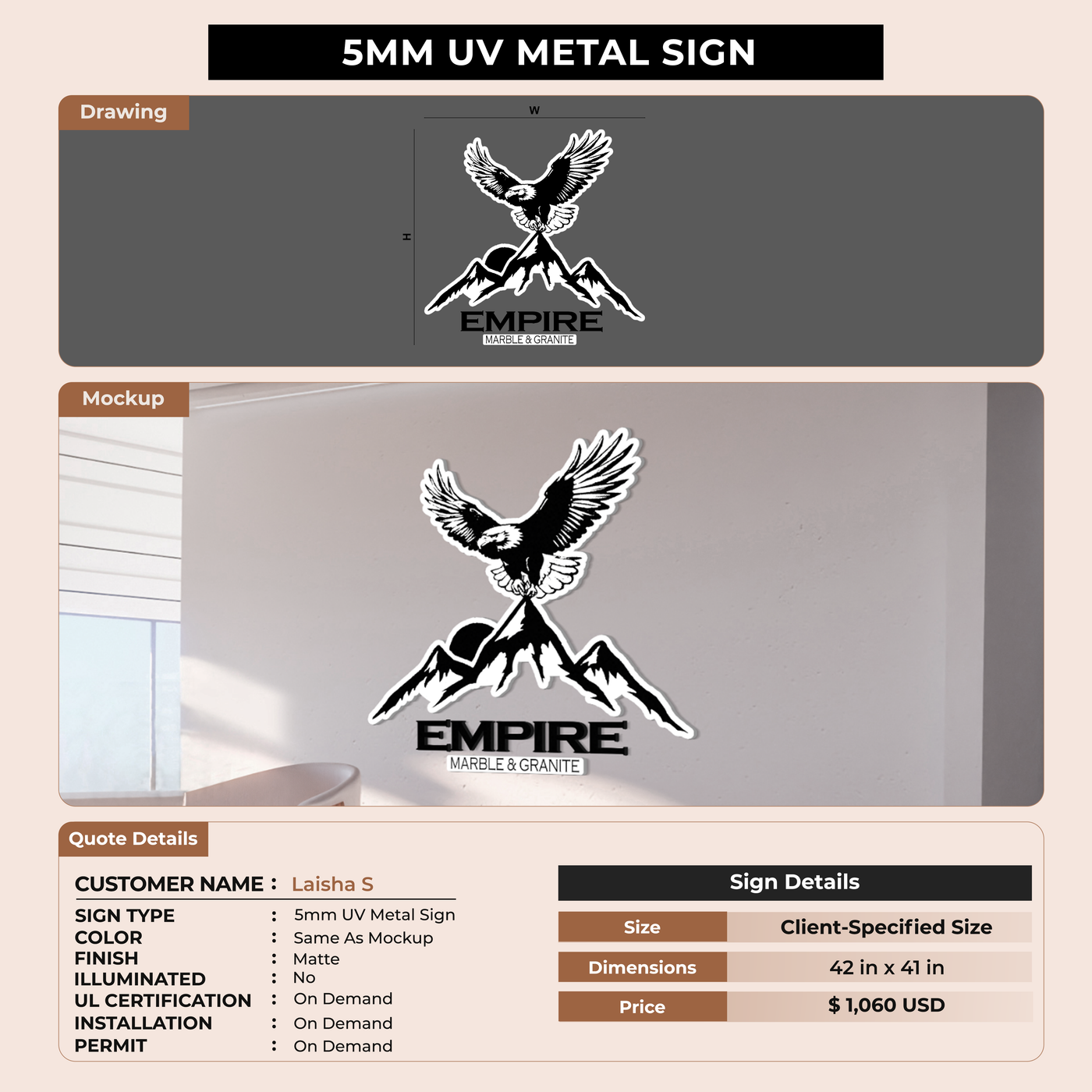 Business signage for Laisha S