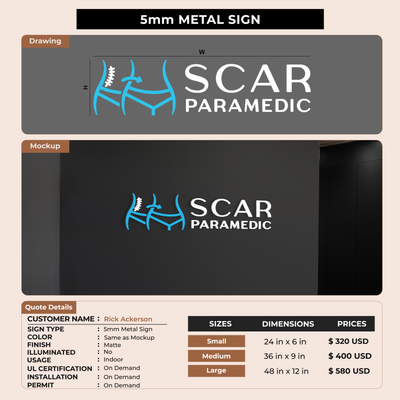 5mm metal sign for Rick Ackerson