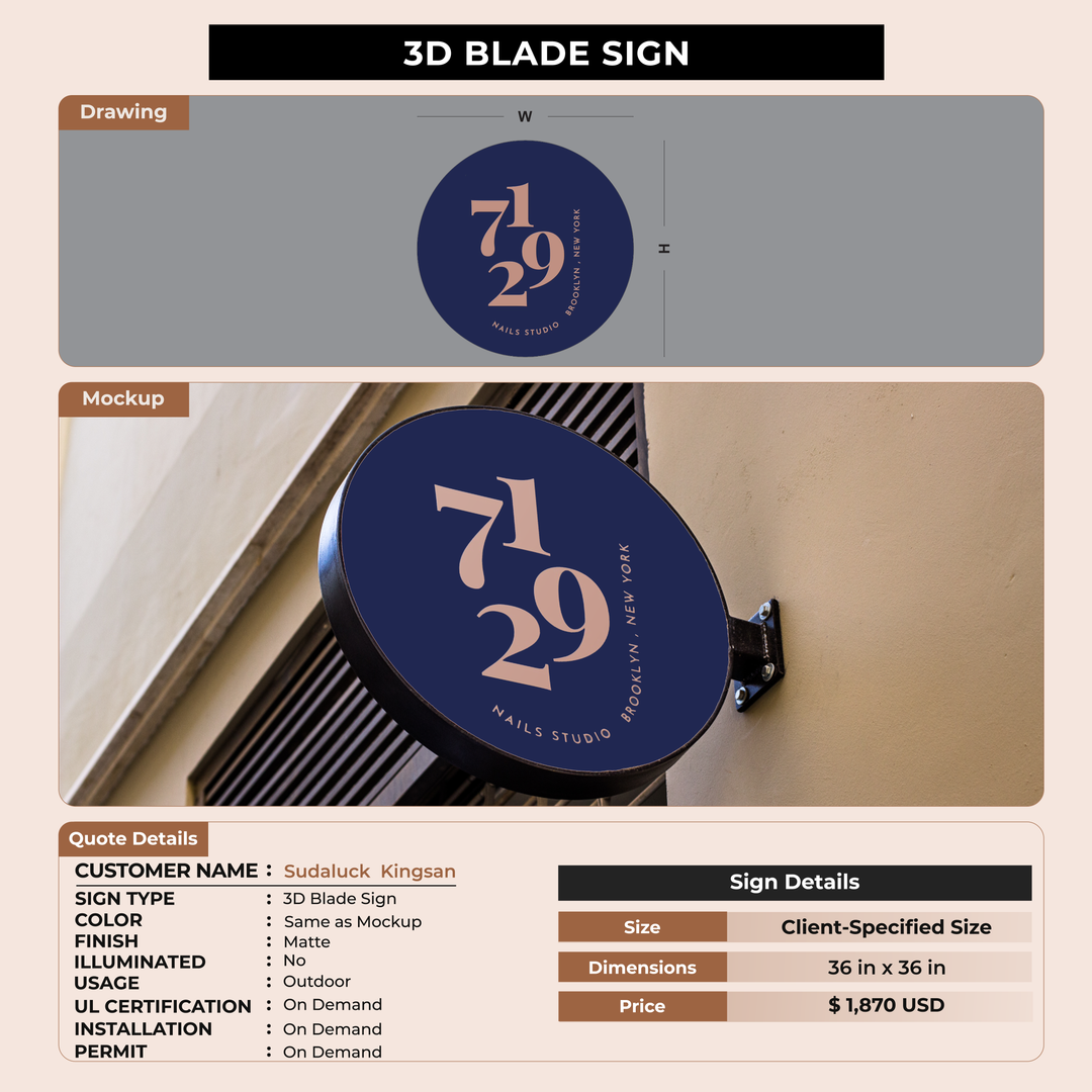 Business signage for Sudaluck  Kingsan