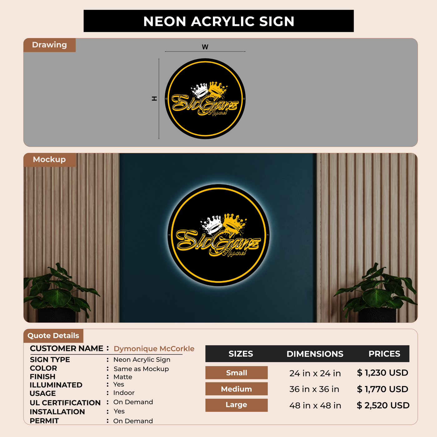 Business signage for Dymonique McCorkle