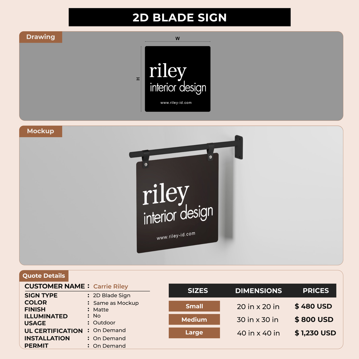 2d blade sign for Carrie Riley