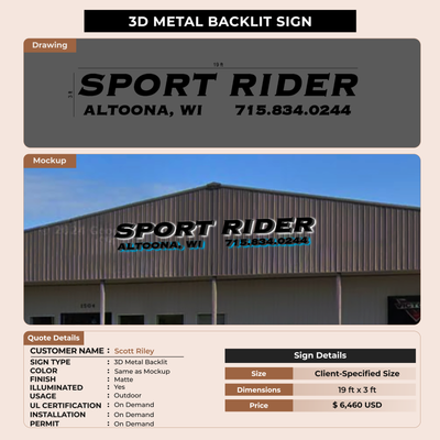 Business signage for Scott Riley