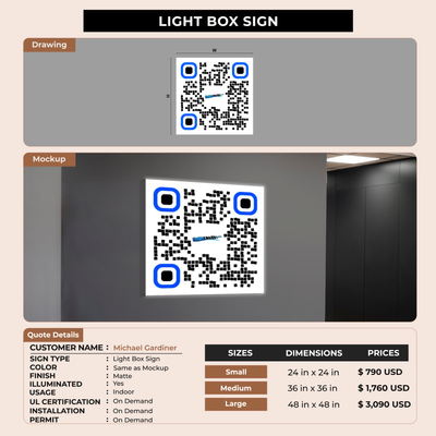 Lightbox sign for Michael Gardiner