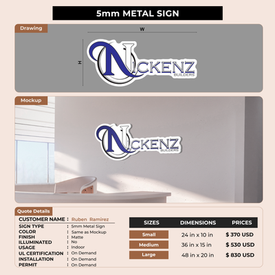 5mm Metal Sign for Ruben  Ramirez