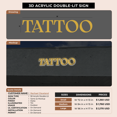 Business signage for Rachael Cleveland
