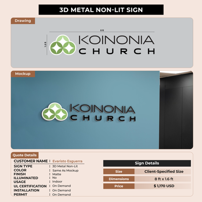Custom Signs for Evaristo Esguerra
