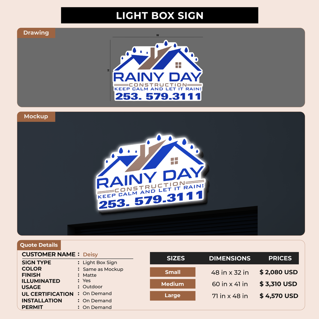 Lightbox sign for Deisy