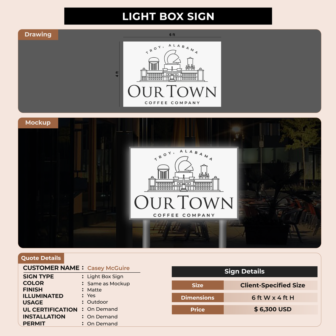Business signage for Casey McGuire