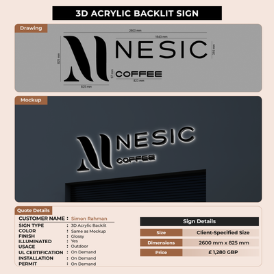 Business signage for Simon Rahman