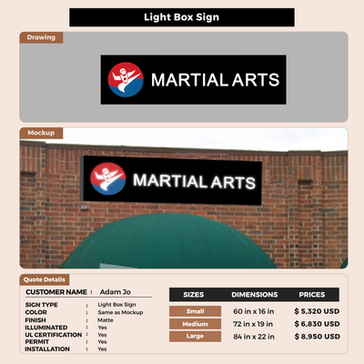 Business signage for Adam Jo