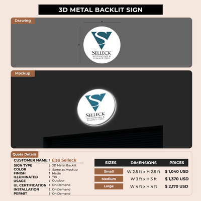 Business Signage for Elsa Selleck