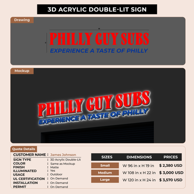 3d acrylic doublelit for James Johnson