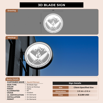 3D Blade Sign for David Pittman