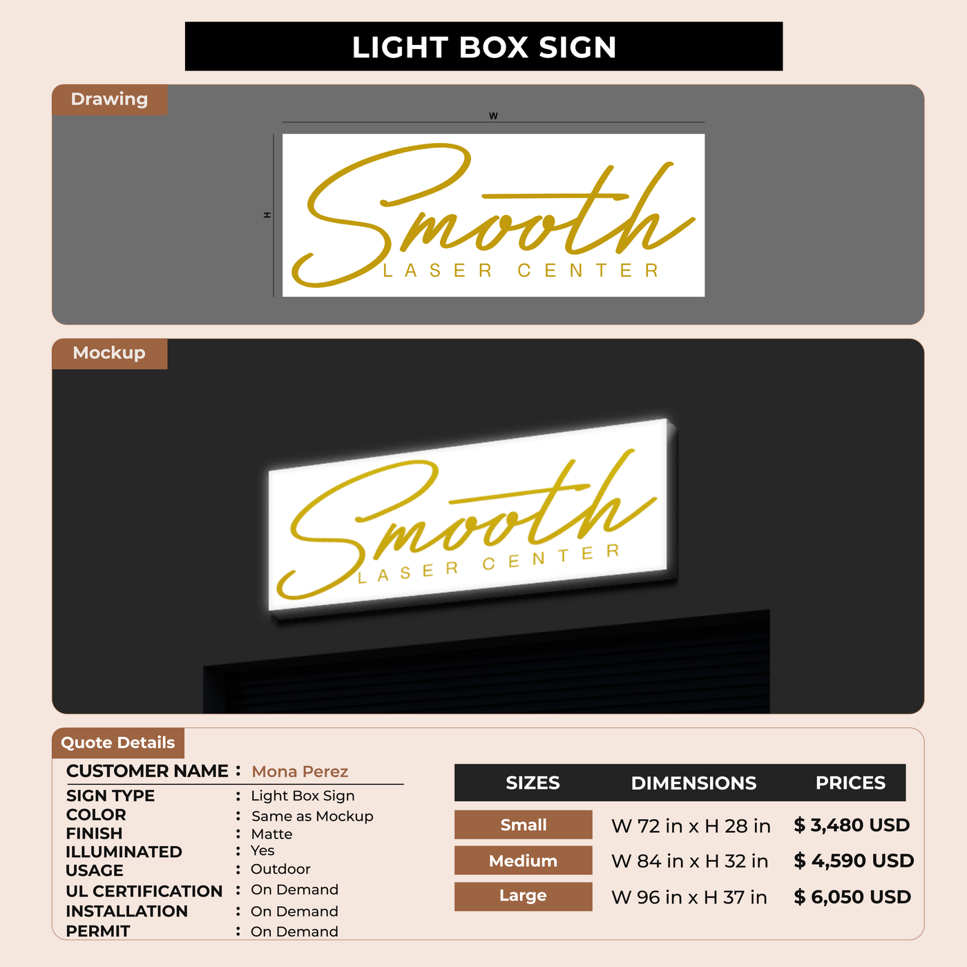 Business Signage for Mona Perez