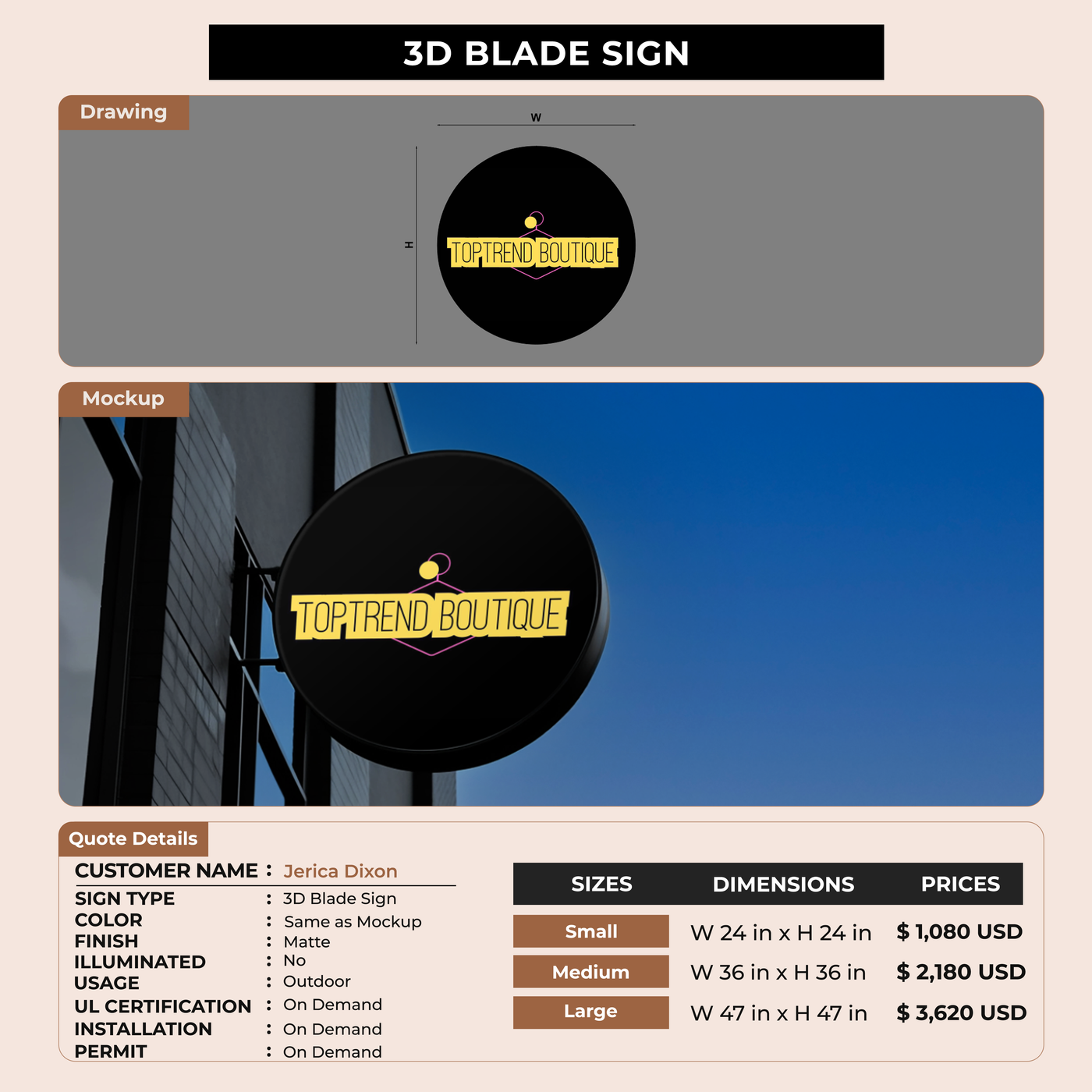 Business Signage for Jerica Dixon