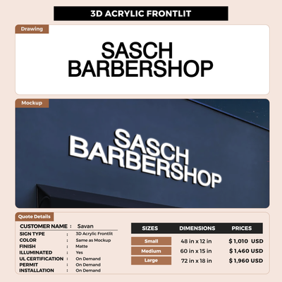 Business signage for Savan