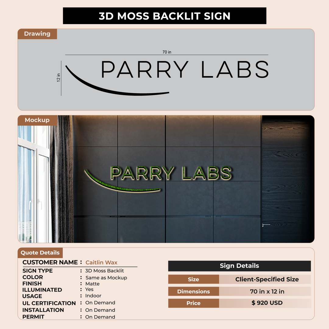 Business signage for Caitlin Wax