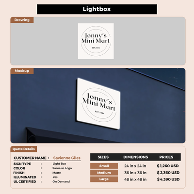 Business signage for Savienne Giles