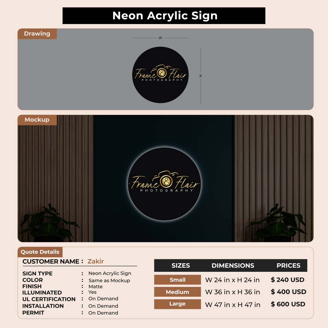 Custom Signs for Zakir