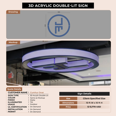 3D Acrylic Doublelit for Cumhur Onat
