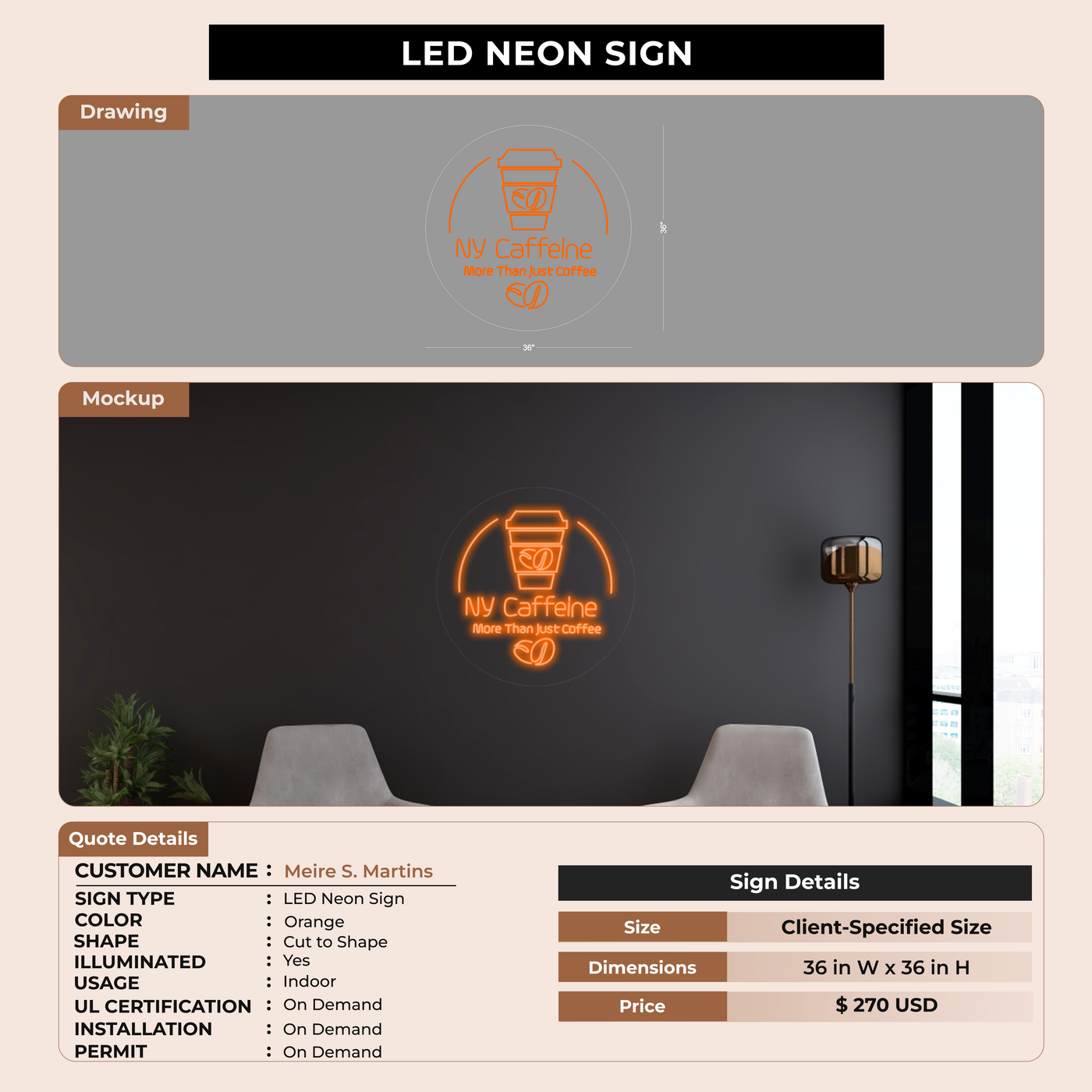 LED Neon Signs for Meire S. Martins