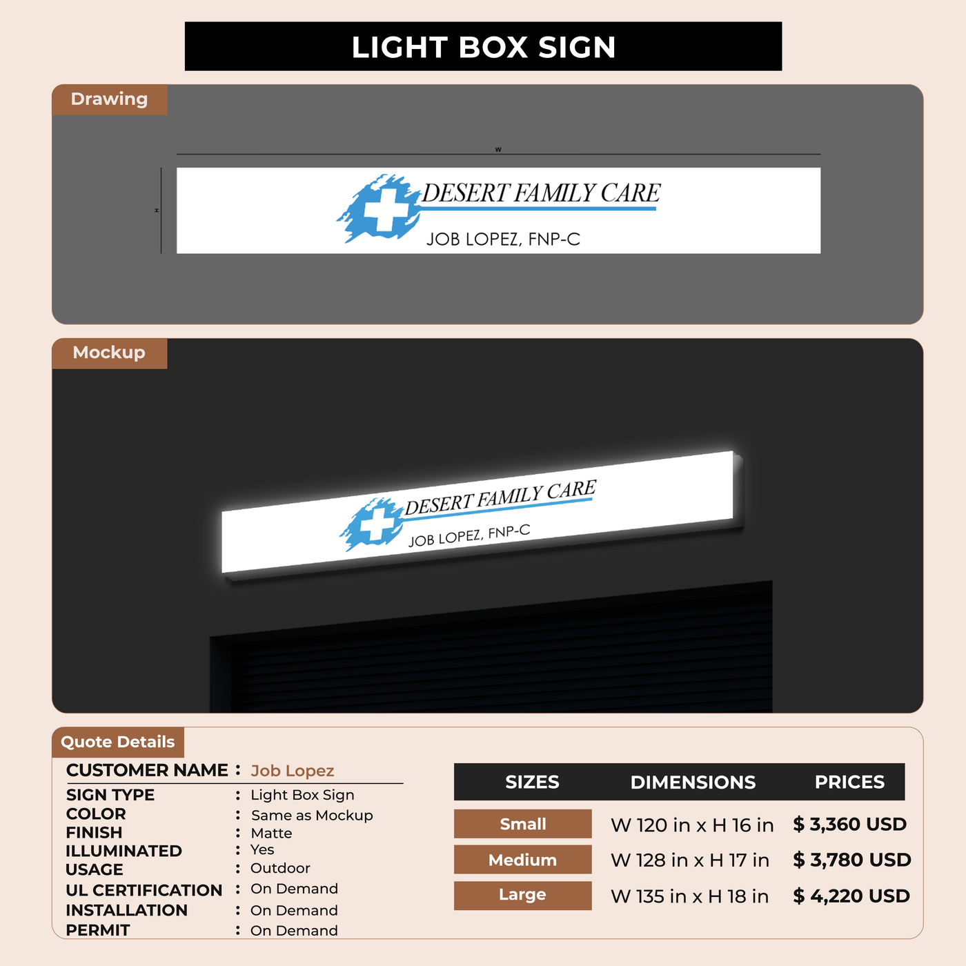Business Signage for Job Lopez