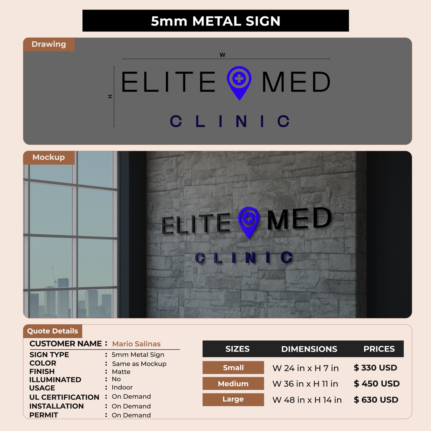 Business Signage for Mario Salinas