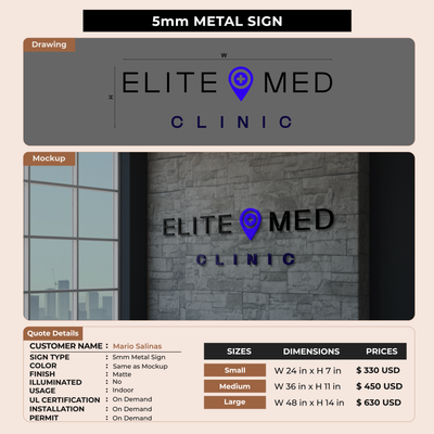 Business Signage for Mario Salinas
